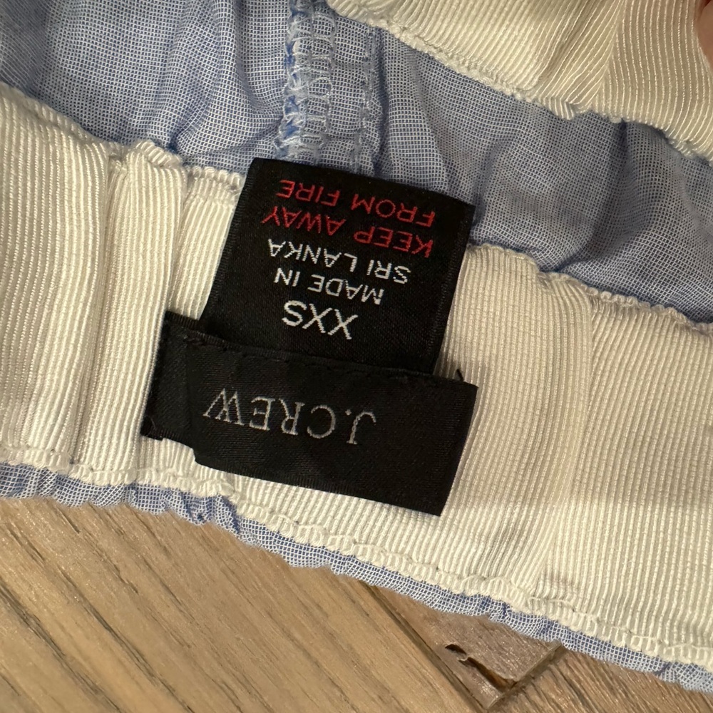 J. Crew Pajama Set Light Blue with Navy trim. Size XXS Women’s - Picture 4 of 4